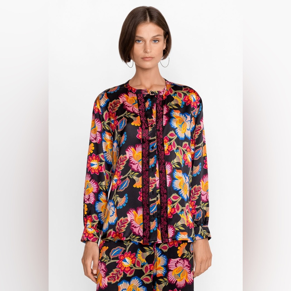 Johnny Was Multicolor Floral Button Down Shirt - Picture 1 of 10